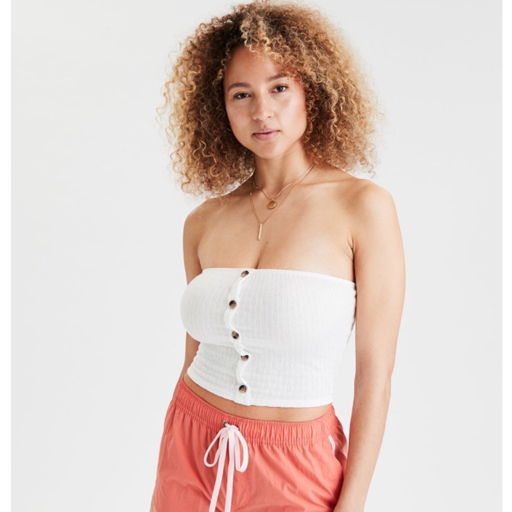 BRAND NEW American Eagle white tube top w/ buttons